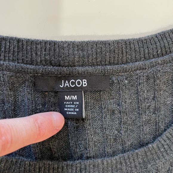 JACOB Charcoal Gray Cable Knit Sweater Vest ~ NWOT - Picture 9 of 9